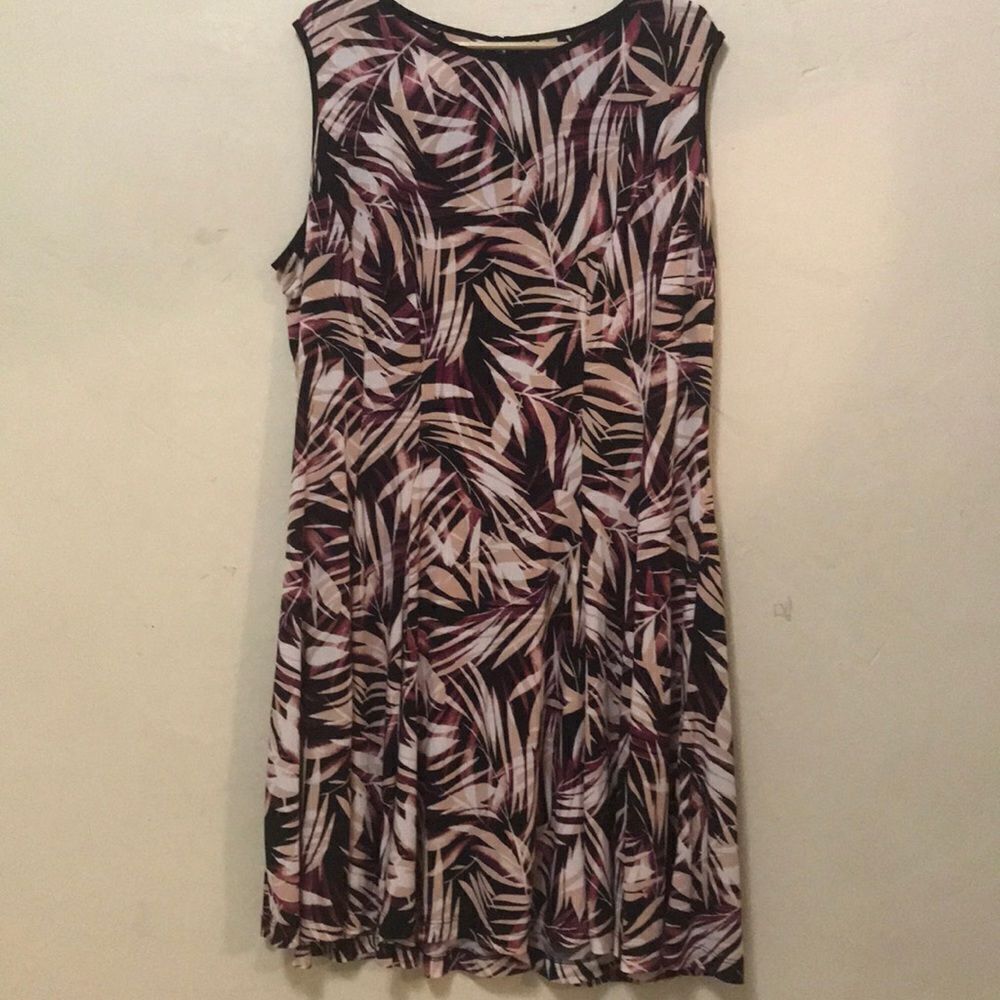 Lane Bryant women’s plus size sleeveless summer leaf short dress NWT